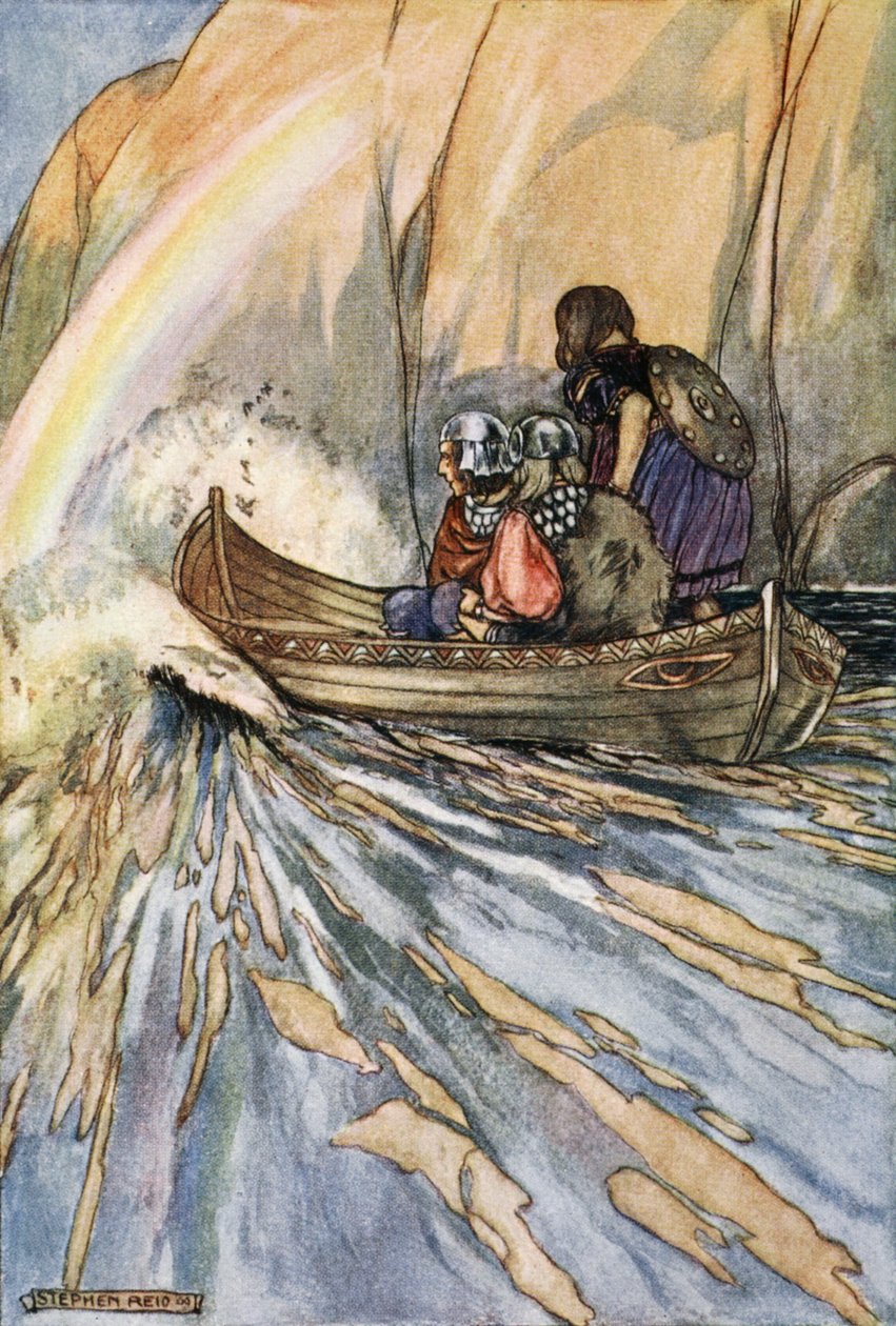 "Kanna meidät nopeasti, Manananin vene, Hesperidien puutarhaan", vuodelta 1910. tekijältä Stephen Reid