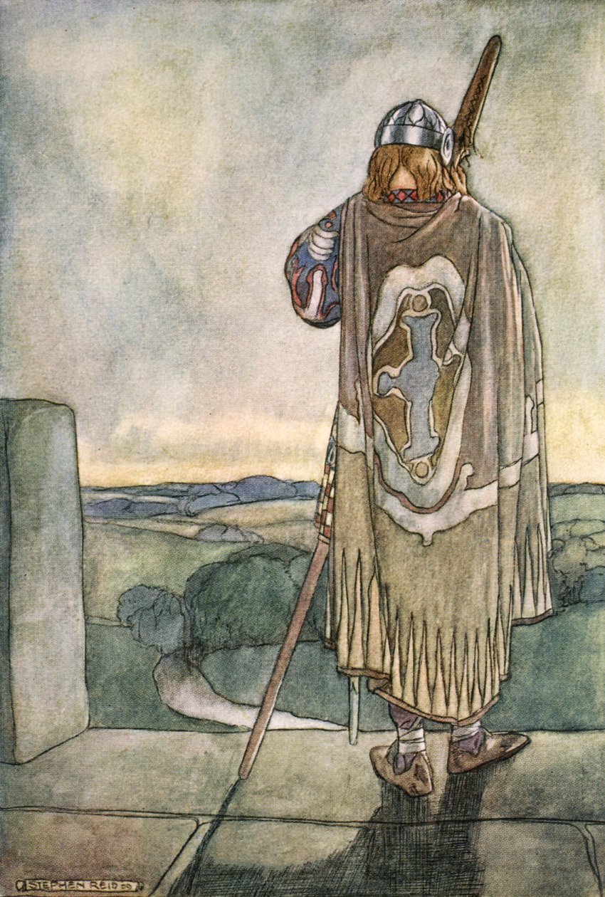 "Suomi kuuli kaukaa keijuharpun ensimmäiset nuotit", vuodelta 1910 tekijältä Stephen Reid