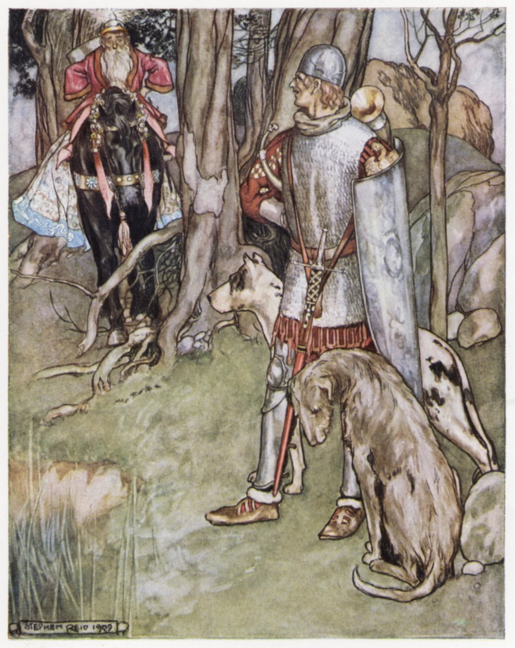 Kuvitus Siegfried the Dragon-Slayerille (värinen lito) tekijältä Stephen Reid