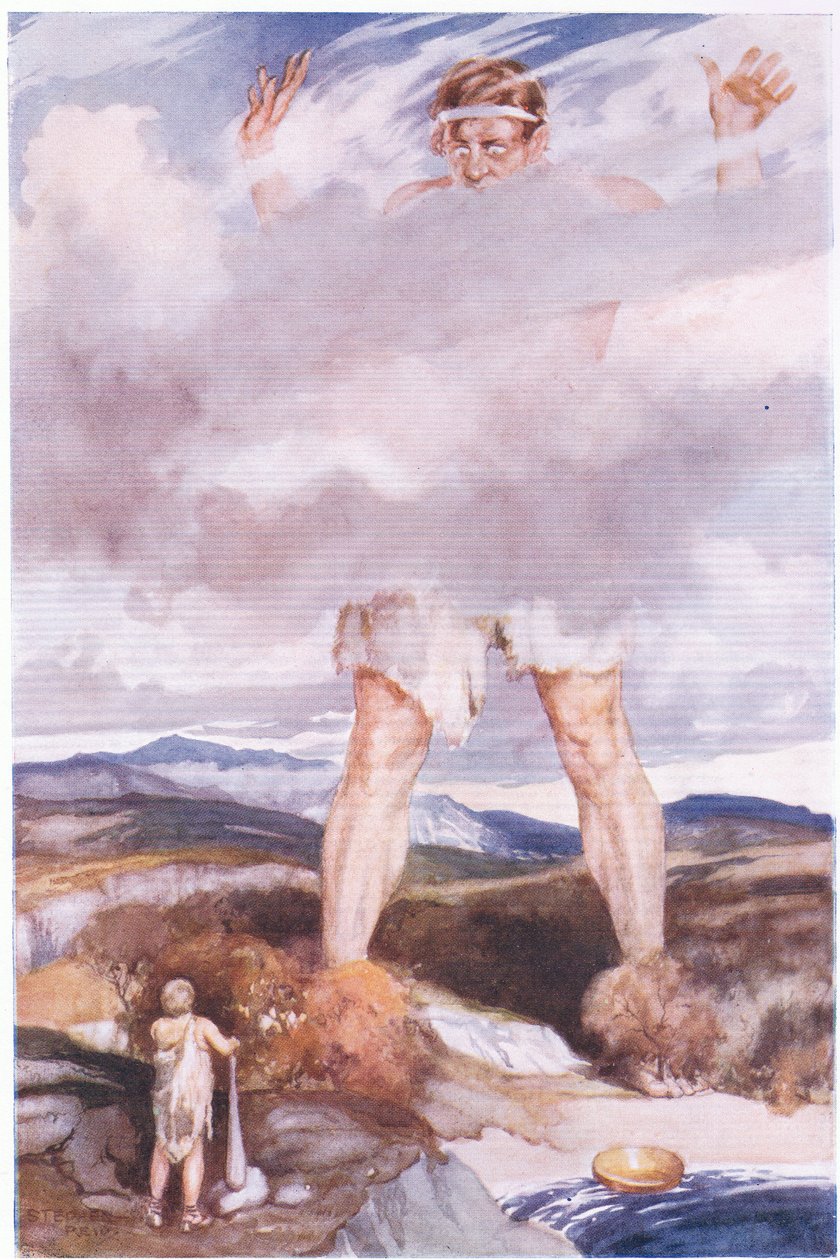 Jättiläisen Herkuleen karjuvan näkeminen (väri litho) tekijältä Stephen Reid
