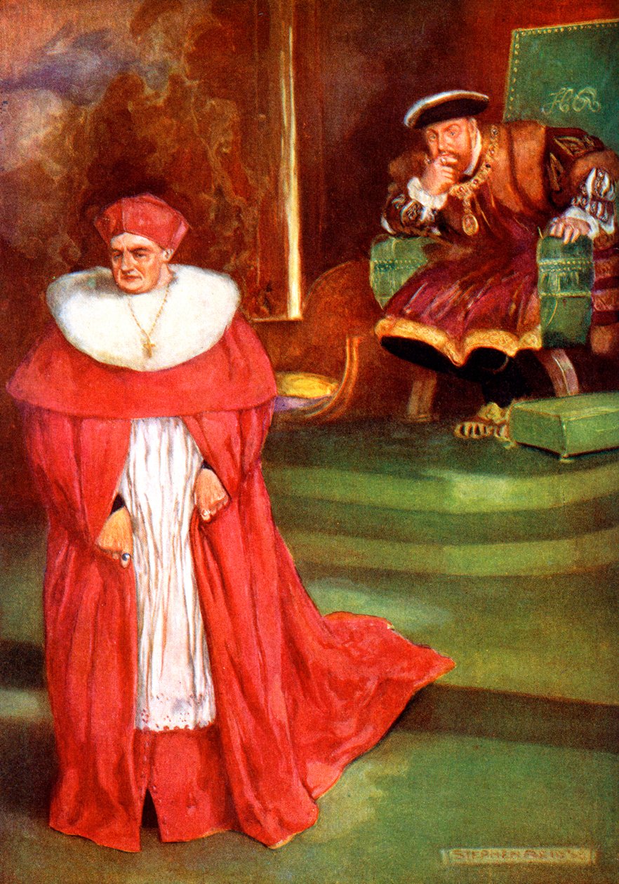 Wolseys haastattelu kuningas Henrik VIII:n kanssa, 1909. tekijältä Stephen Reid