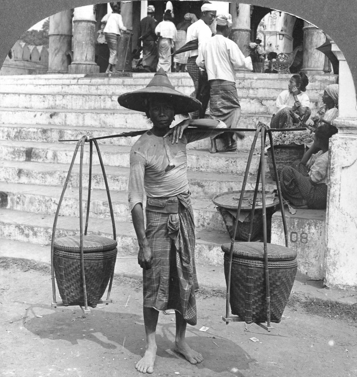 Paljon käytetty Burman kantolaite, Rangoon, 1908 tekijältä Stereo Travel Co