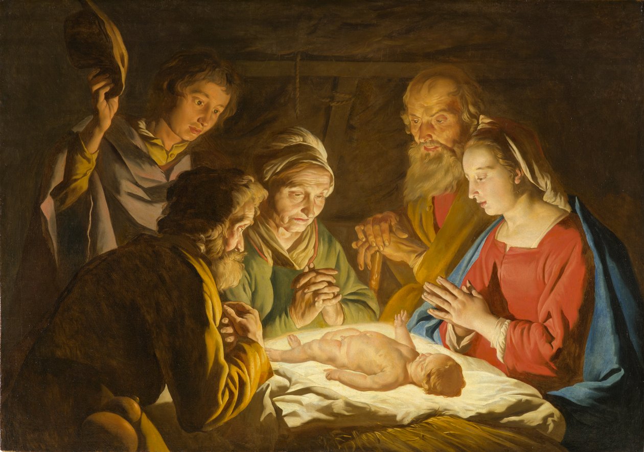 Paimenten palvonta, n. 1635-1637 tekijältä Matthias Stomer