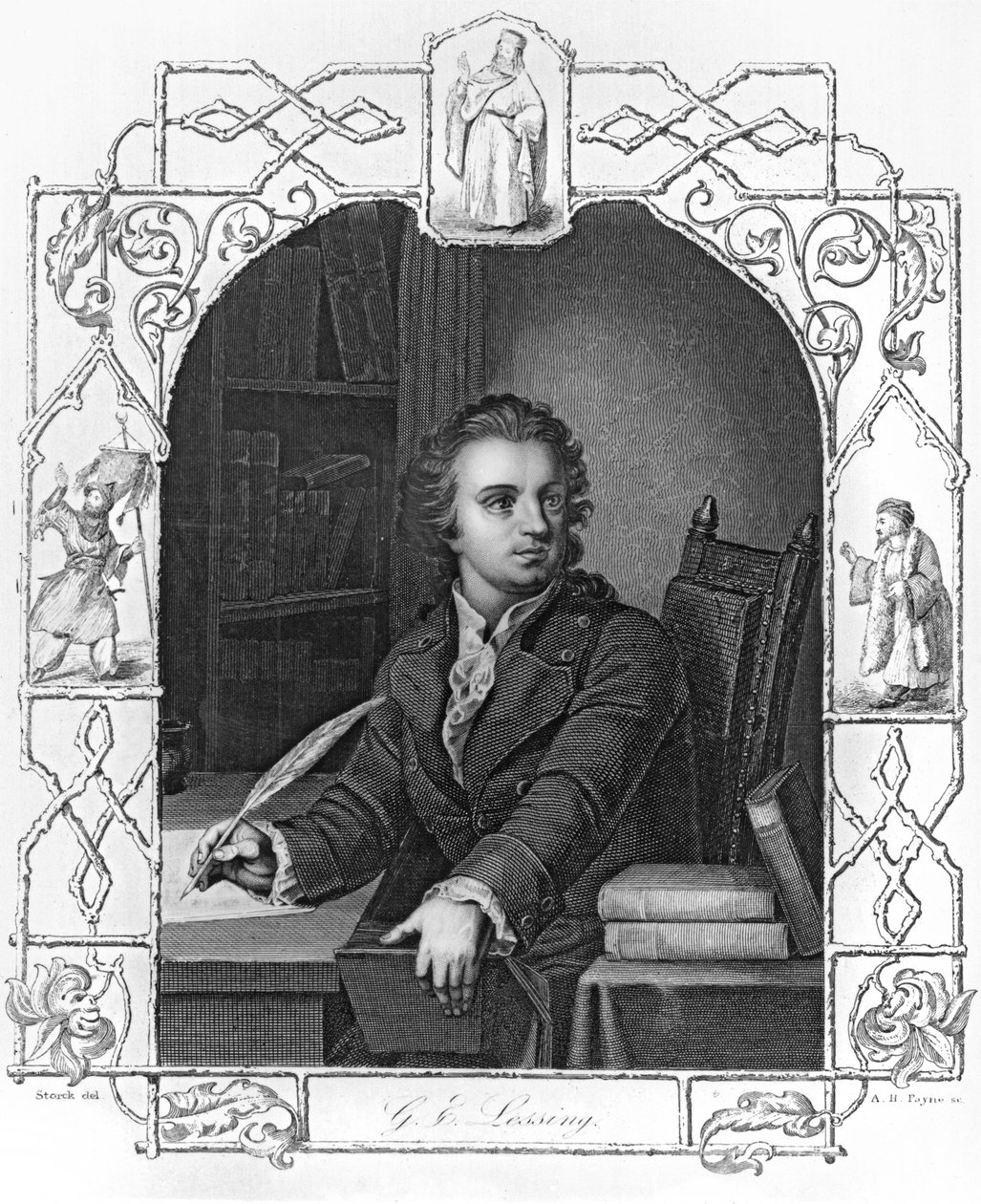 Gotthold Ephraim Lessing (1729-1781), kaivertaja Albert Henry Payne (1812-1902). tekijältä Storck