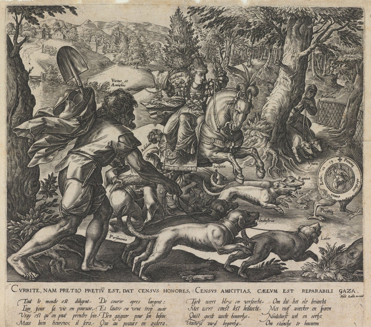 Allegorinen metsästys, 1578 tekijältä Stradanus