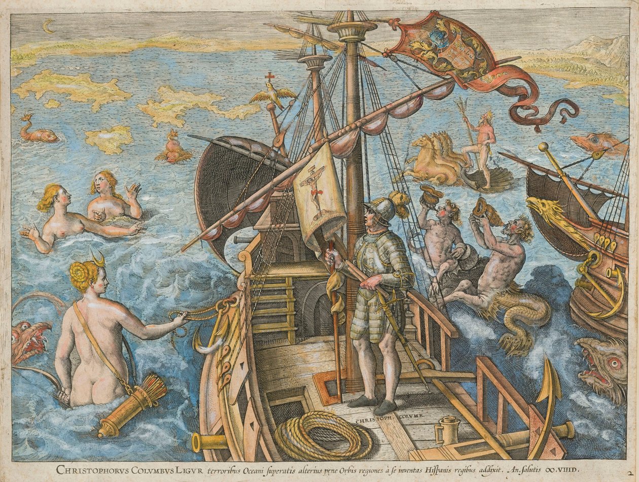 Christopher Columbus Discovery of America, 1591. tekijältä Stradanus