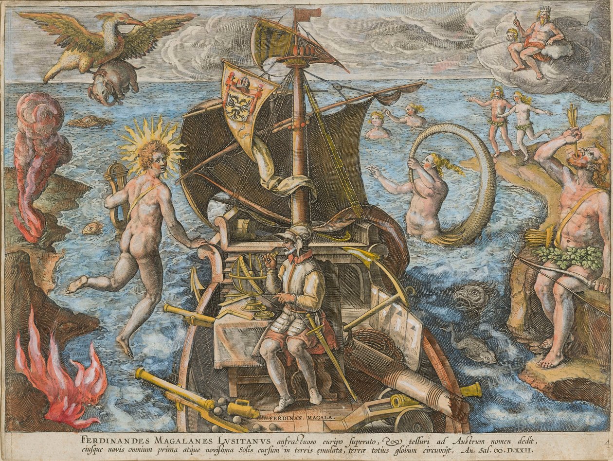 Ferdinand Magellanin portugalilaisen Amerikan löytö, 1591. tekijältä Stradanus