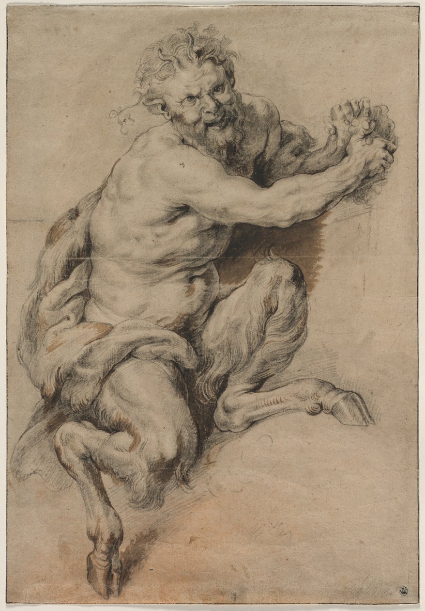 Faun tarttuu rypäletertuun tekijältä Studio of Peter Paul Rubens
