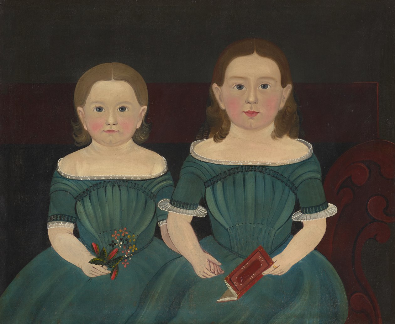 Mary ja Elizabeth Hathaway, noin 1849 (öljy kankaalle). tekijältä Sturtevant J. Hamblin