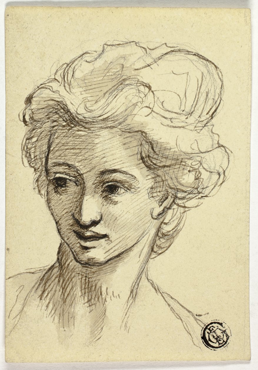 Naisen johtaja, kääntyy vasemmalle tekijältä Style of Angelica Kauffmann