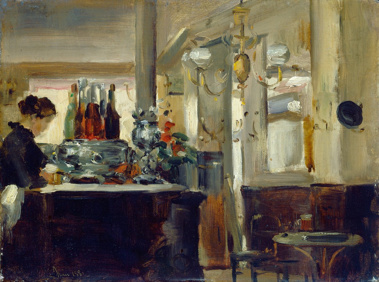 Hyvä Bock-kahvila tekijältä Style of Edouard Manet