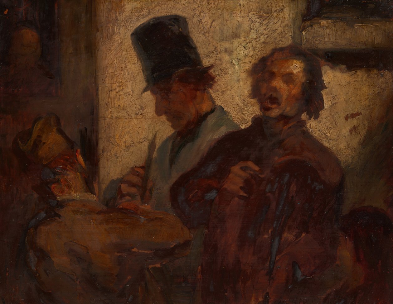 Katumuusikot, c. 1855. tekijältä Style of Honoré Victorin Daumier.