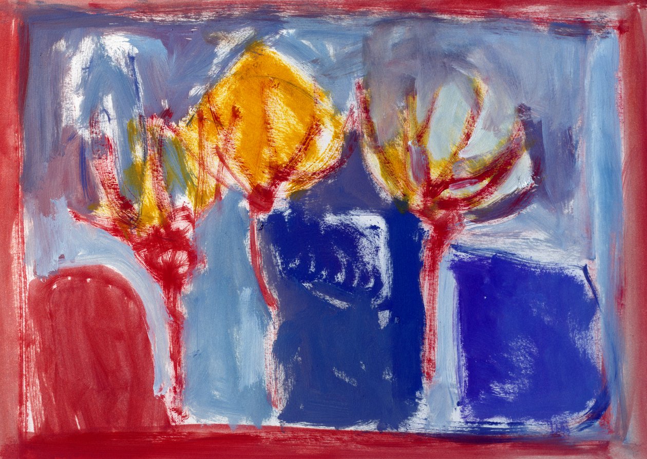 Kolme puuta, 2002 (akryyli paperille) tekijältä Sue Jamieson
