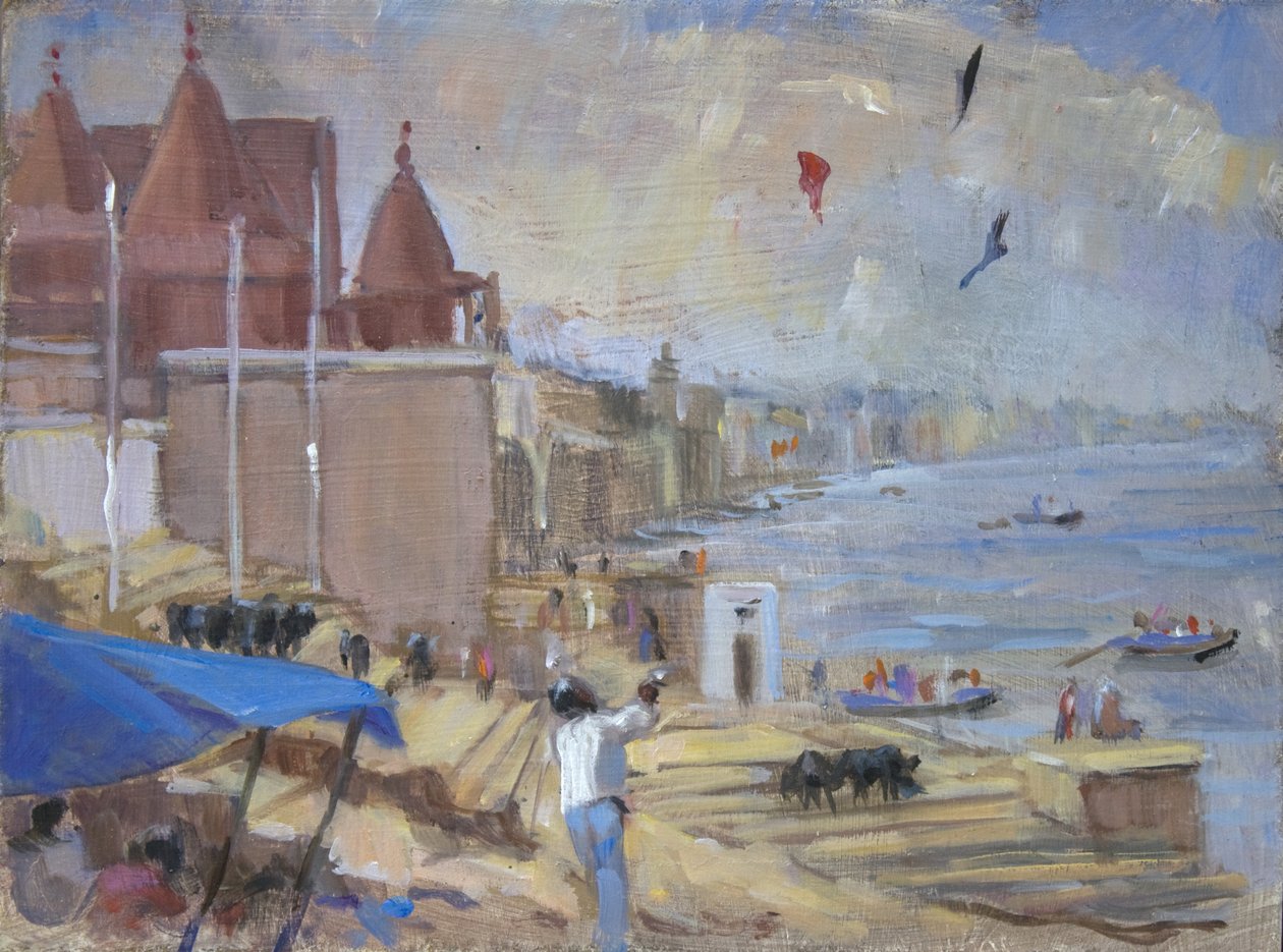 Leijan lentäminen Varanassissa, 2012, tekijältä Sue Wales