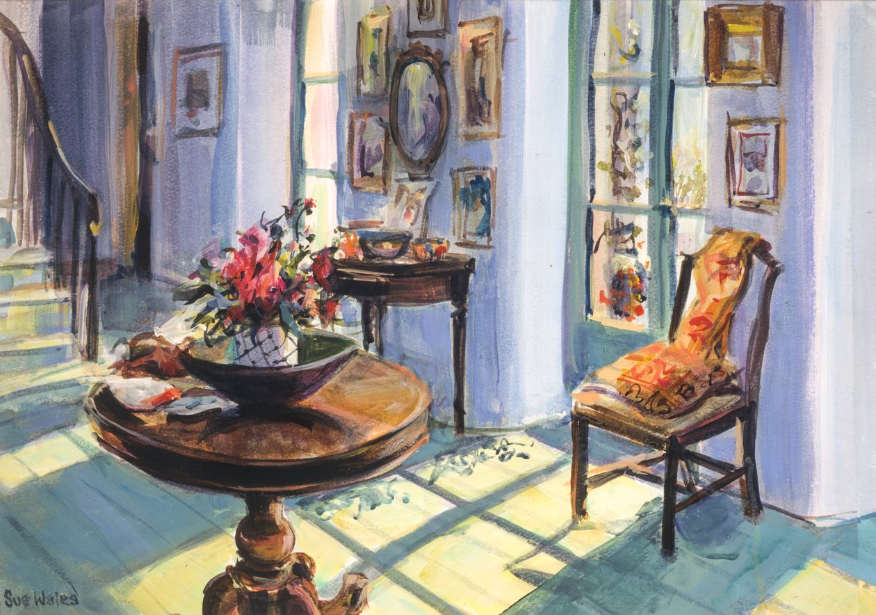 Vanessas aurinkoinen sali, 1995, (guassi kortilla) tekijältä Sue Wales