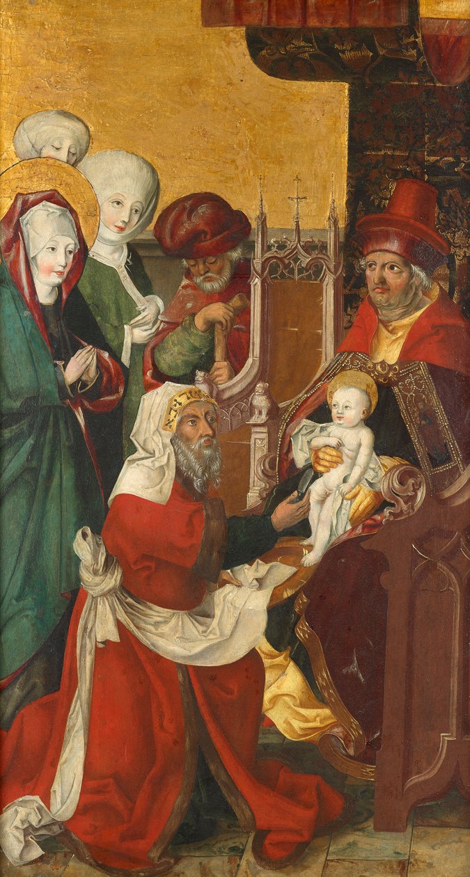 Kristuksen ympärileikkaus (sisällä); Visitation Mary (ulkopuoli) tekijältä Südtiroler Maler