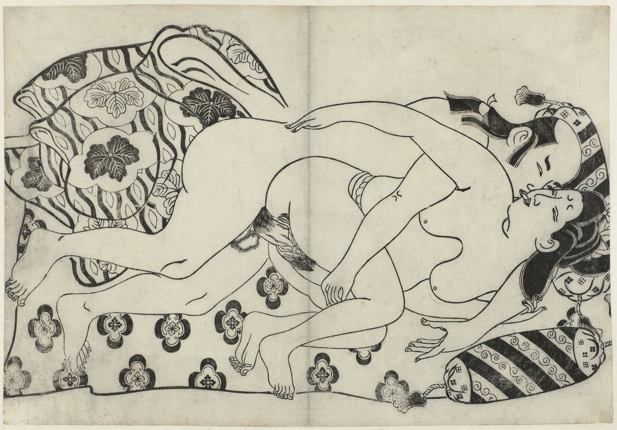 Eroottinen show Hana ni Yosurukyo (sarjan nimi) tekijältä Sugimura Jihei (attributed to)