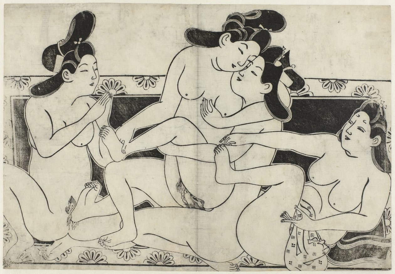 Eroottinen esitys Hana ni Yosurukyo (sarjan nimi) tekijältä Sugimura Jihei (attributed to)