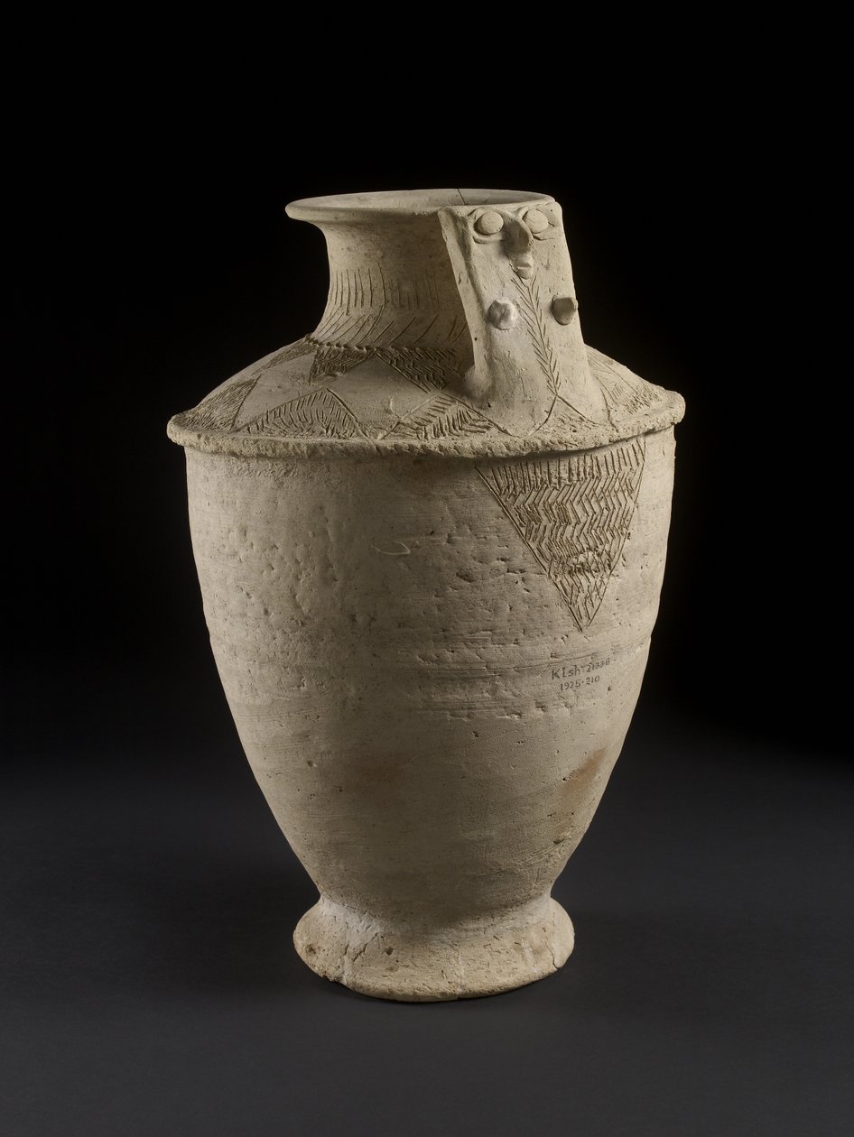 Maljakko haudasta hautausmaalla A, Kish, Irak (paistettu savi) tekijältä Sumerian