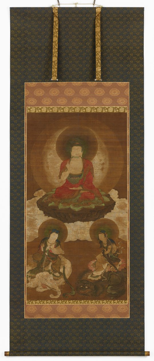 Buddhalainen kolmikko: Sakyamuni, Manjusri ja Samantabhadra, Edo-kausi, 1600-luvun puoliväli - 1700-luvun alku. tekijältä Sumiyoshi Gukei