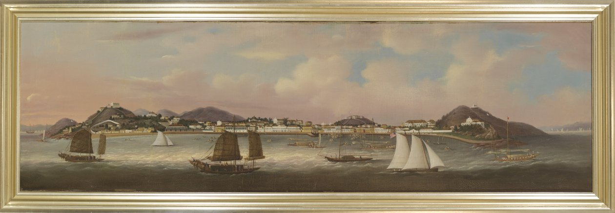 Näkymä Praya Grandesta, Macao, noin 1850 (öljy kankaalle). tekijältä Sunqua Sunqua