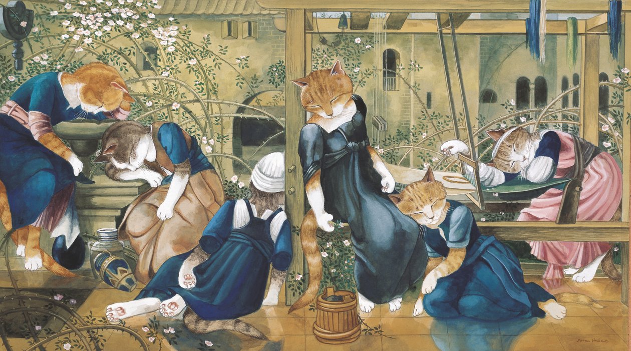 Kuvitus elokuvasta Cats Galore! A Compendium of Cultured Cats (julkaisu 2015). tekijältä Susan Herbert