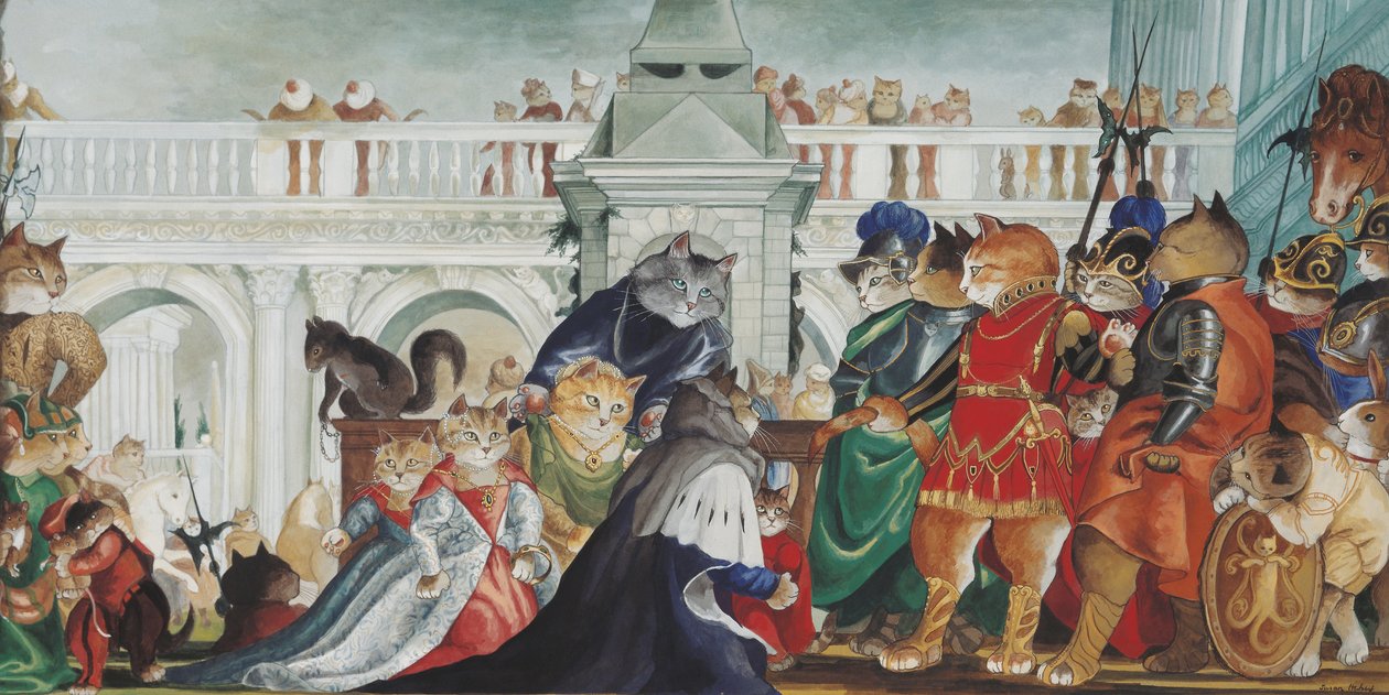 Kuvitus elokuvasta Cats Galore! A Compendium of Cultured Cats (julkaisu 2015). tekijältä Susan Herbert