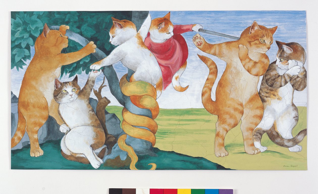 Kuvitus elokuvasta Cats Galore! A Compendium of Cultured Cats (julkaisu 2015). tekijältä Susan Herbert