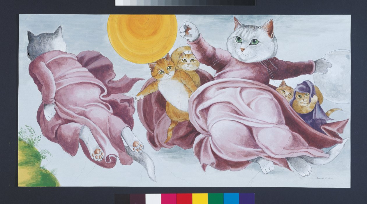 Kuvitus elokuvasta Cats Galore! A Compendium of Cultured Cats (julkaisu 2015). tekijältä Susan Herbert
