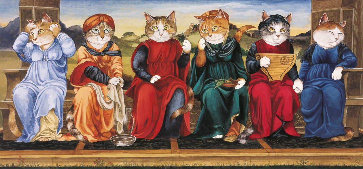 Kuvitus elokuvasta Cats Galore! A Compendium of Cultured Cats (julkaisu 2015). tekijältä Susan Herbert