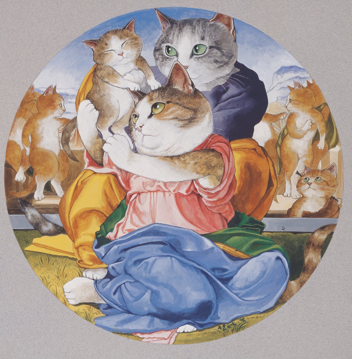 Kuvitus elokuvasta Cats Galore! A Compendium of Cultured Cats (julkaisu 2015). tekijältä Susan Herbert