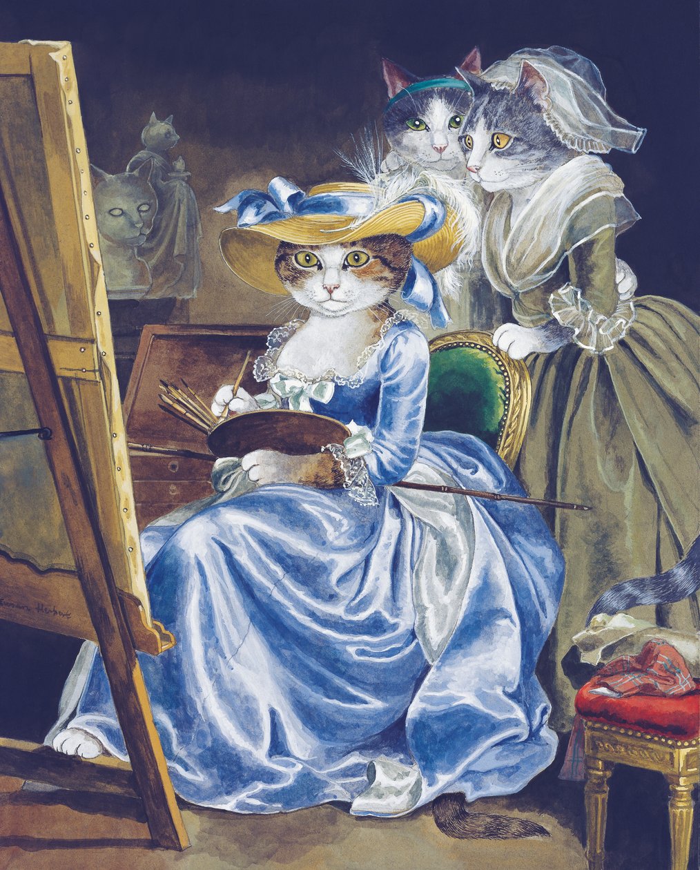 Kuvitus elokuvasta Cats Galore! A Compendium of Cultured Cats (julkaisu 2015). tekijältä Susan Herbert