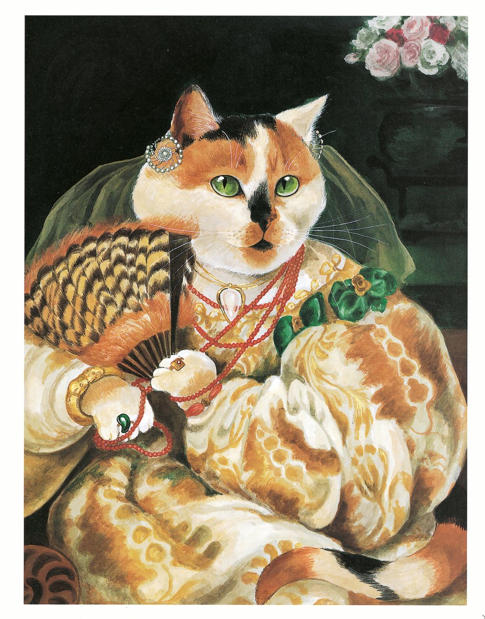 Kuvitus teoksesta Pre-Raphaelite Cats (julkaistu 1999). tekijältä Susan Herbert