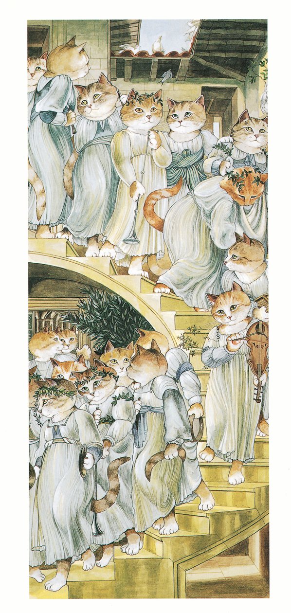 Kuvitus teoksesta Pre-Raphaelite Cats (julkaistu 1999). tekijältä Susan Herbert