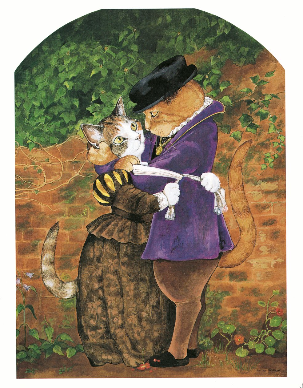 Kuvitus teoksesta Pre-Raphaelite Cats (julkaistu 1999). tekijältä Susan Herbert