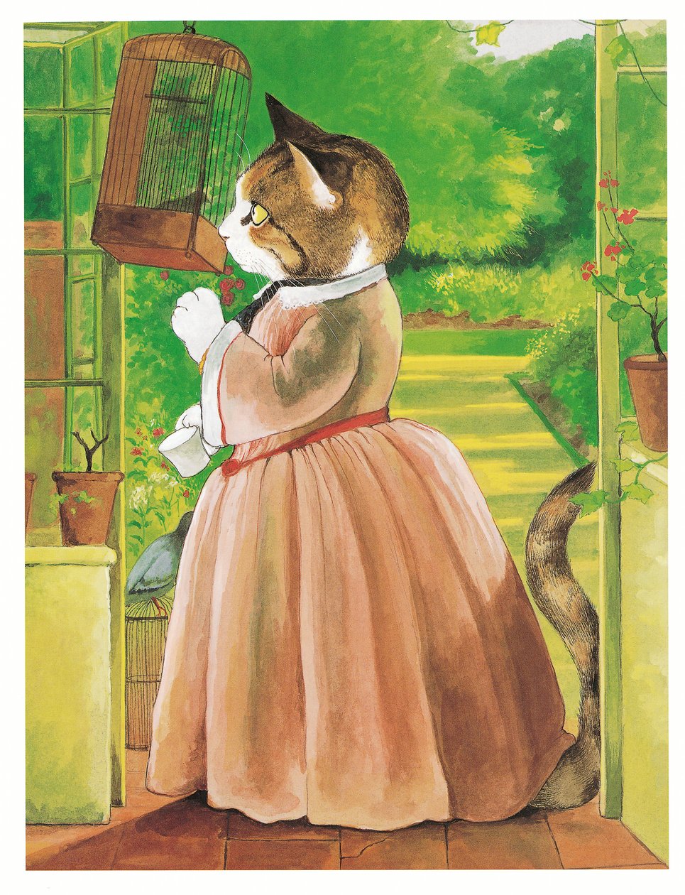 Kuvitus teoksesta Pre-Raphaelite Cats (julkaistu 1999). tekijältä Susan Herbert