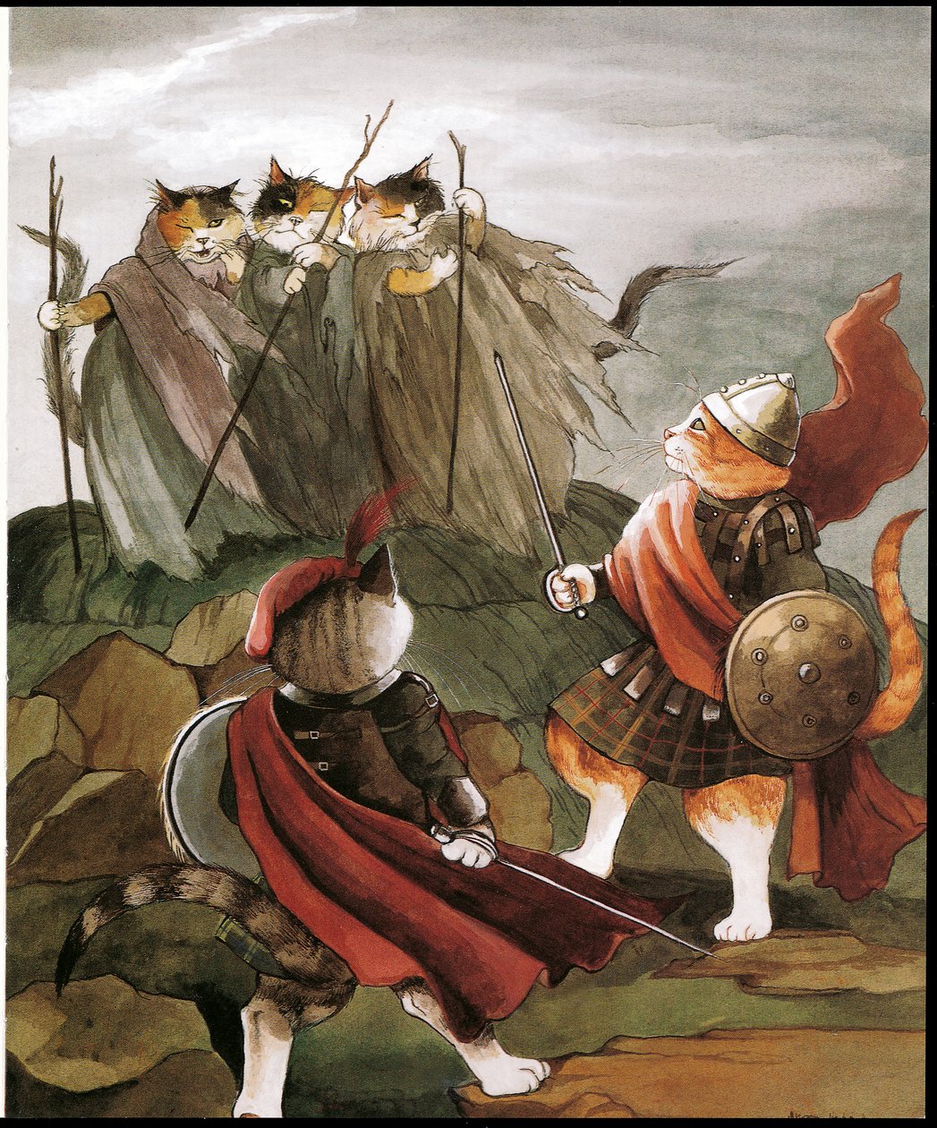 Kuvitus teoksesta Shakespeare Cats (julkaisu 1996). tekijältä Susan Herbert