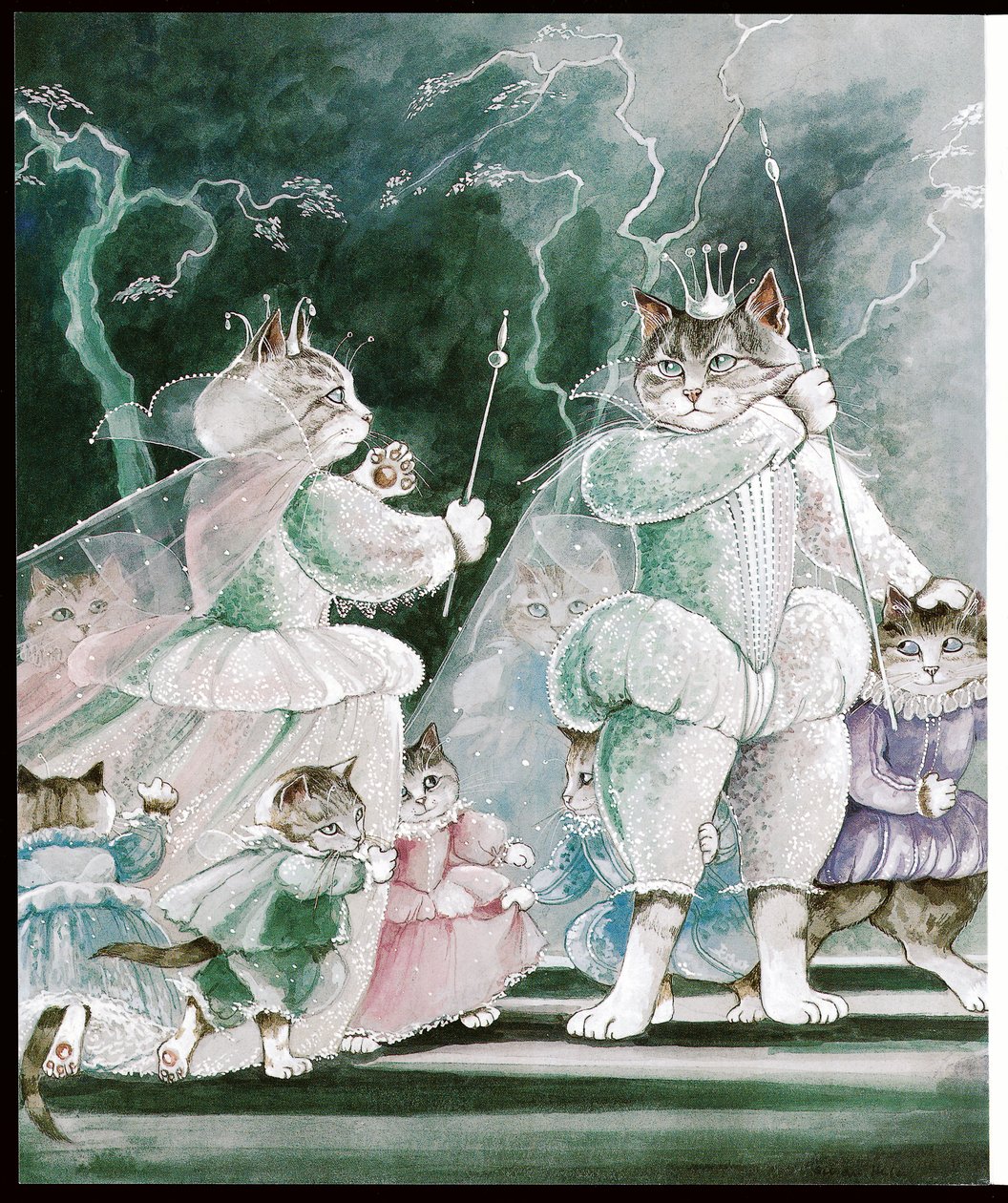 Kuvitus teoksesta Shakespeare Cats (julkaisu 1996). tekijältä Susan Herbert