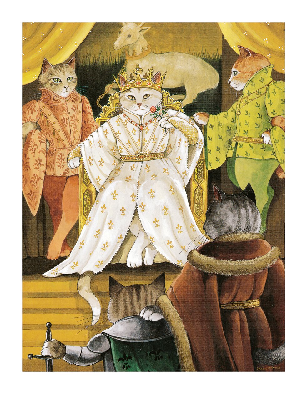 Kuvitus Shakespeare Cats -teoksesta: Poster Book (pub. 2016) tekijältä Susan Herbert