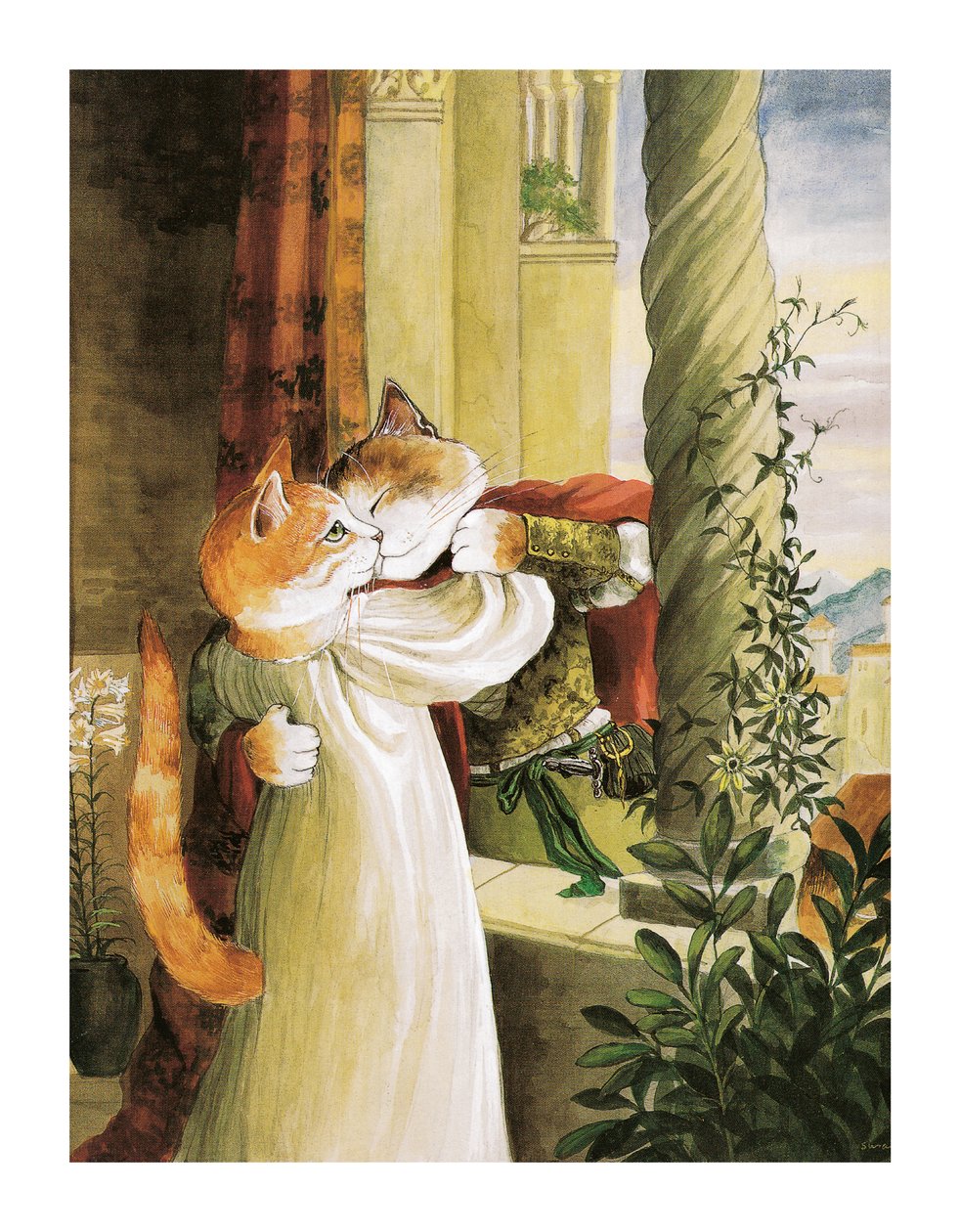 Kuvitus Shakespeare Cats -teoksesta: Poster Book (pub. 2016) tekijältä Susan Herbert
