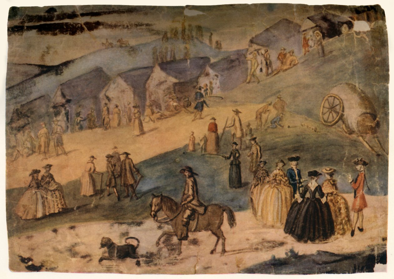 "Una escena de camp", c1750, 1934. finlandès tekijältä Susanna Duncombe