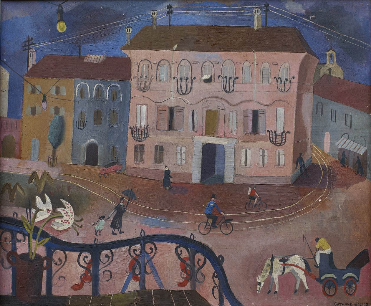 Street Scene (öljy kankaalle) tekijältä Suzanne Cooper