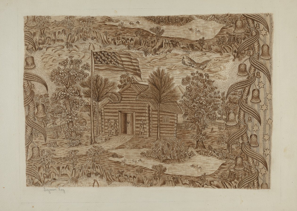 Historiallinen painettu tekstiili, n. 1940. tekijältä Suzanne Roy