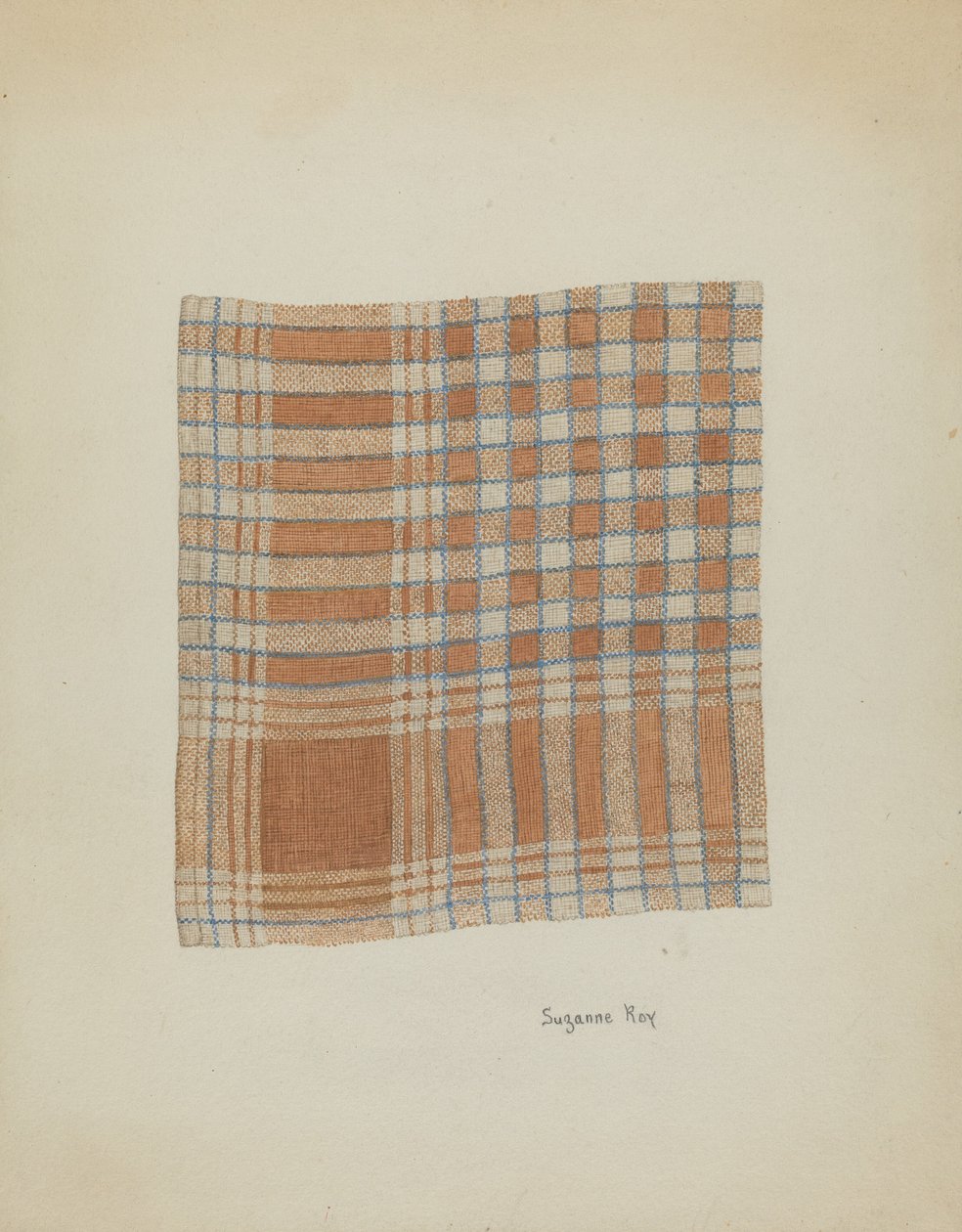 Kudottu lautasliina, c. 1937. tekijältä Suzanne Roy