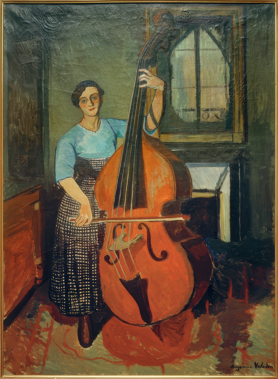 Frau mit Kontrabass tekijältä Marie Clementine (Suzanne) Valadon