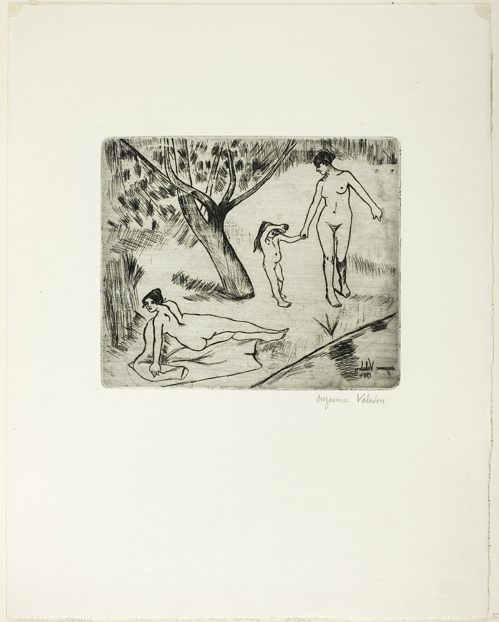 Nainen ja lapsi veden äärellä tekijältä Suzanne Valadon