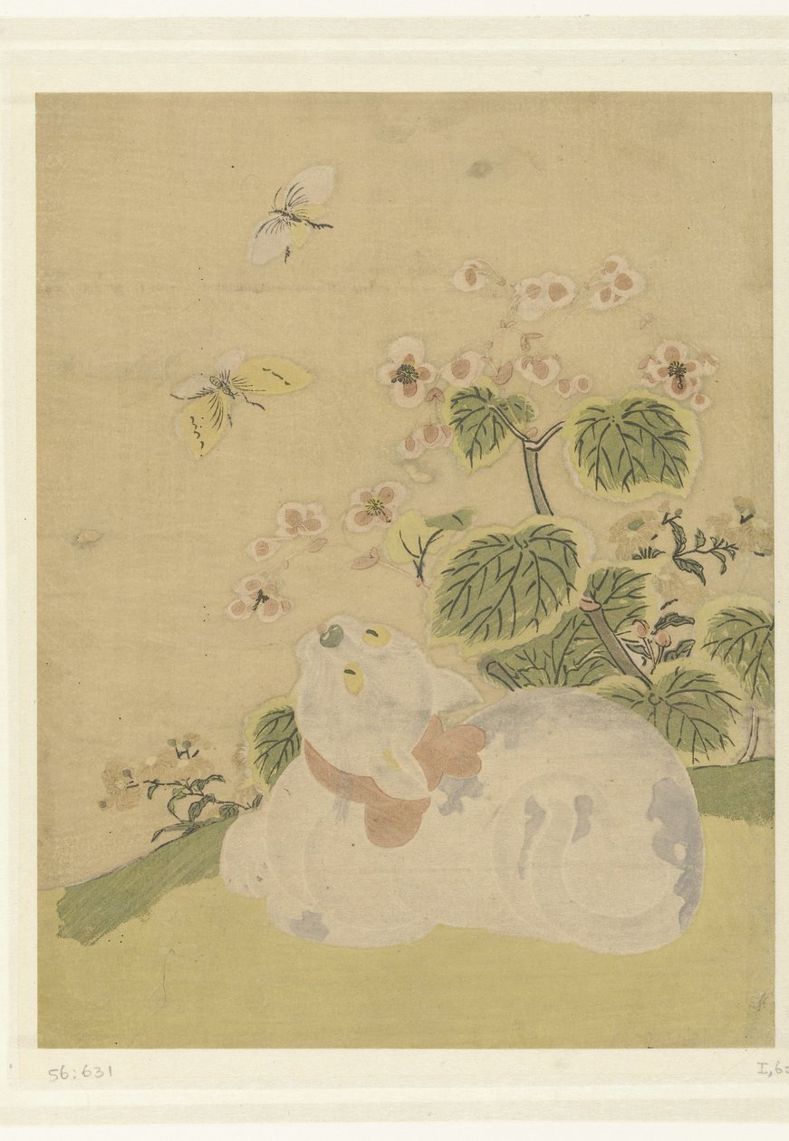 kissa ja perhoset tekijältä Suzuki Harunobu (attributed to)