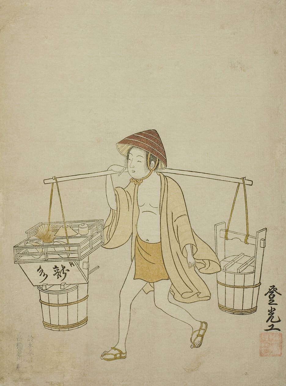 Veden myyjä, 1765 tekijältä Suzuki Harunobu