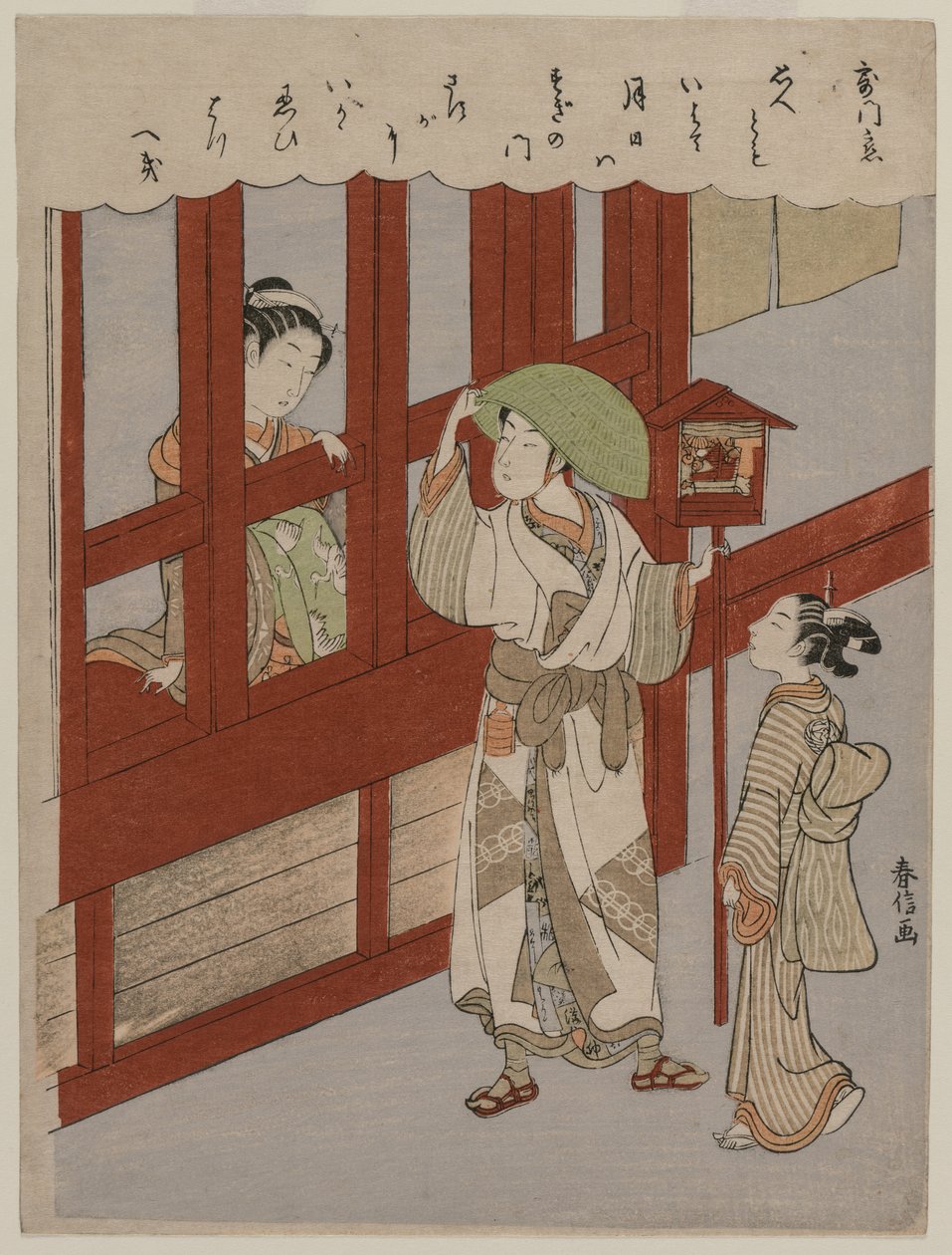 Kurtisaani ja rakastaja, 1760-luvun loppu. tekijältä Suzuki Harunobu