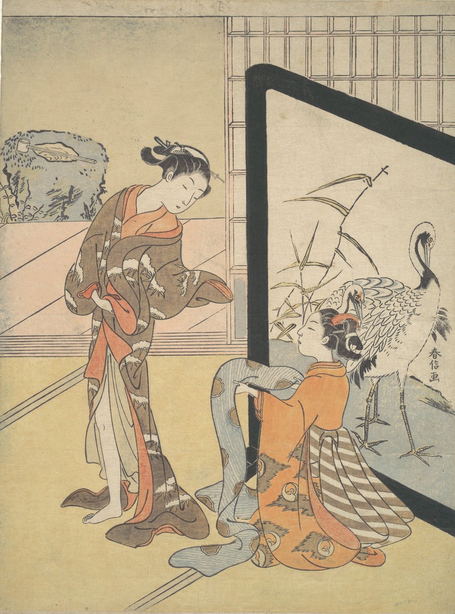 Kurtesaani ja Shinzo, 1725-1770, 1725-1770. tekijältä Suzuki Harunobu